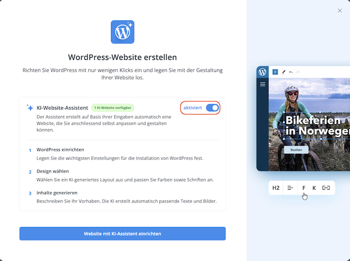 WordPress mit KI installieren 01 de