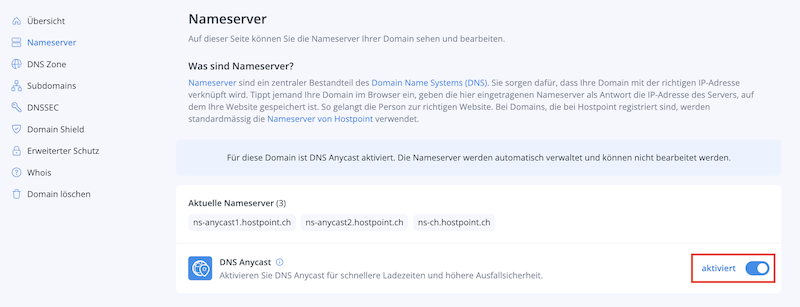 DNS Anycast aktivieren de