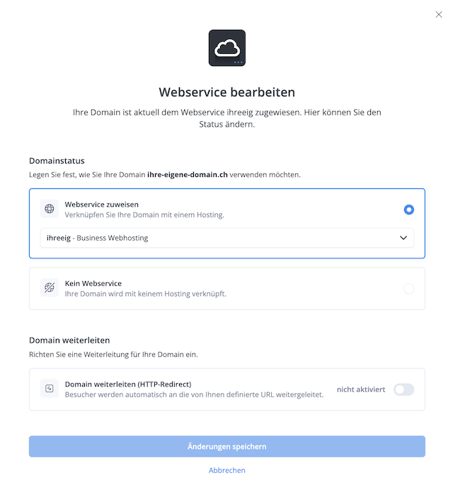 Domain Webhosting zuweisen 02 de