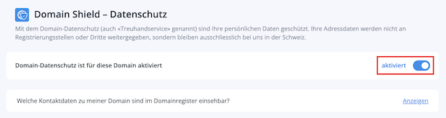 DomainPrivacy aktivieren de