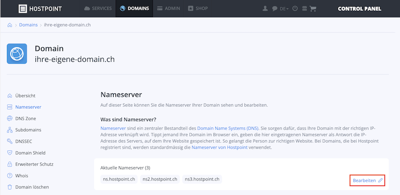 Nameserver Uebersicht de