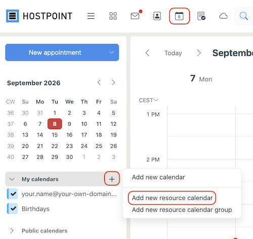 Cloud Office Ressourcenkalender 01 en