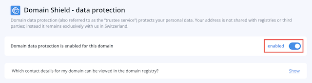 DomainPrivacy aktivieren en