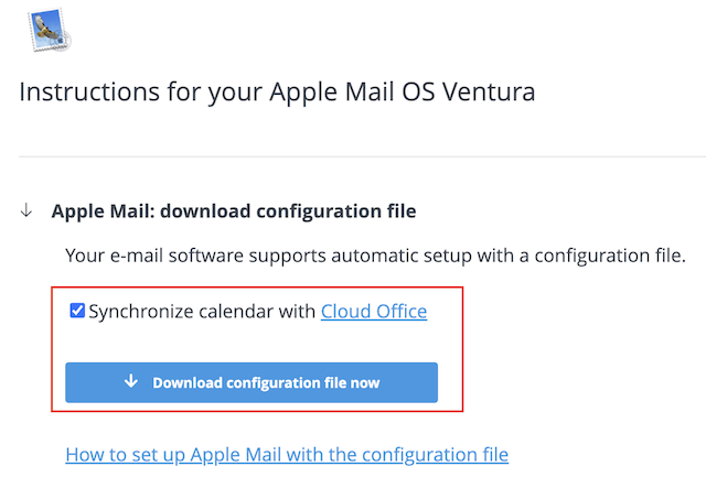 E Mail Assistent Konfigurationsdatei macOSMail en