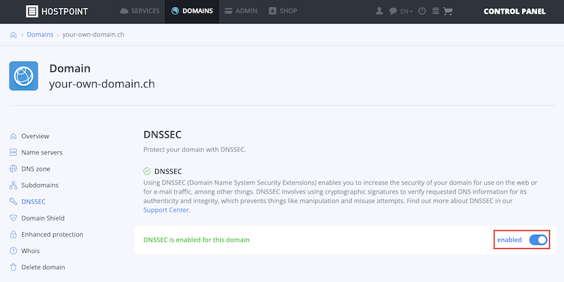 DNSSEC aktivieren en