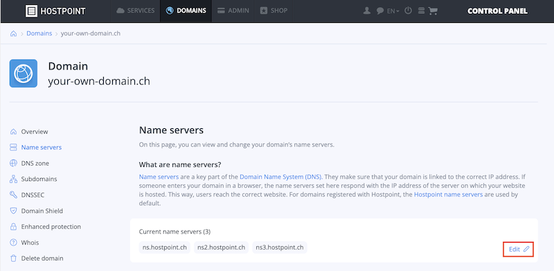 Nameserver Uebersicht en