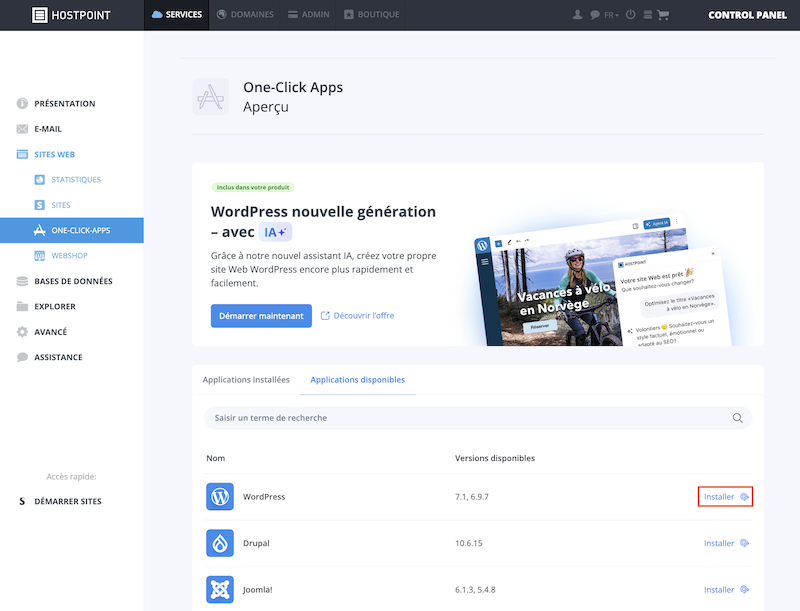 WordPress installieren fr