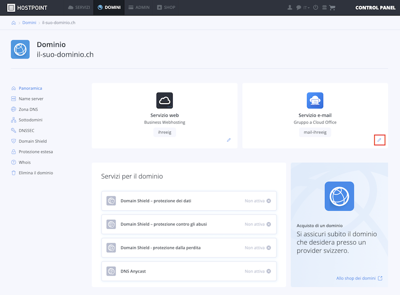 Domain Mailservice bearbeiten 01 it