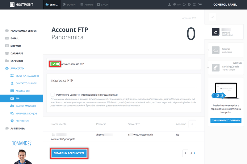 Account FTP