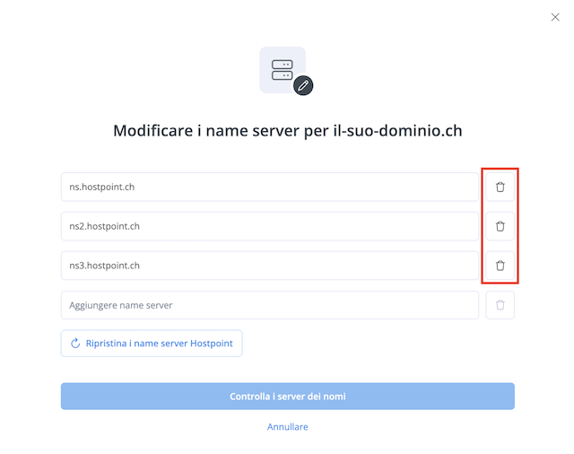 Nameserver loeschen it